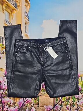 AG Adriano Goldschmied Farrah Skinny Coated High Rise Skinny Jeans Size 31 New